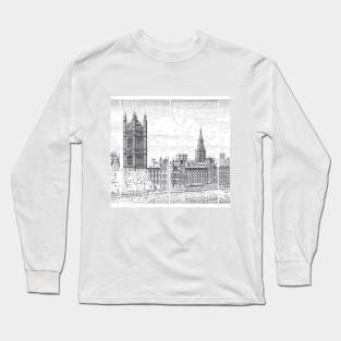 Typewriter Art: The Palace of Westminster Long Sleeve T-Shirt